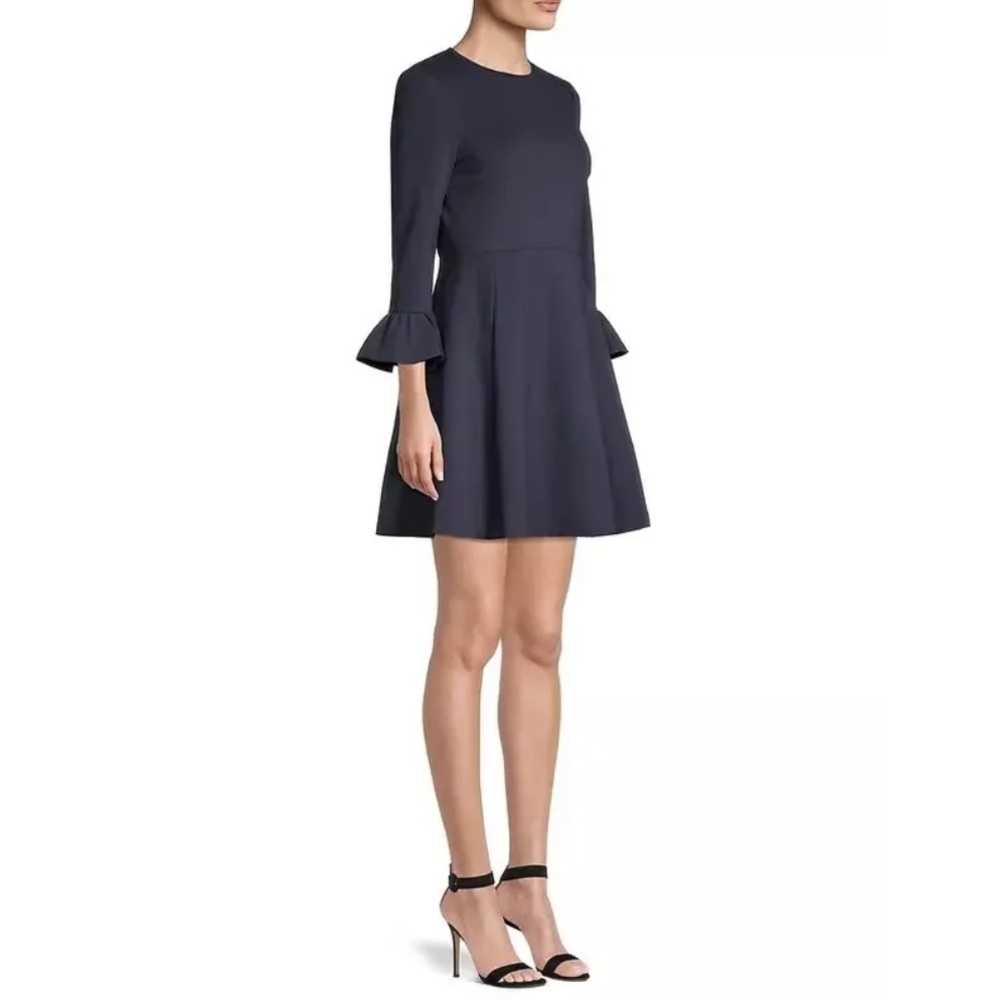 Kate Spade New York Bell Sleeve Ponte Fit‎ & Flare Blue Dress J18